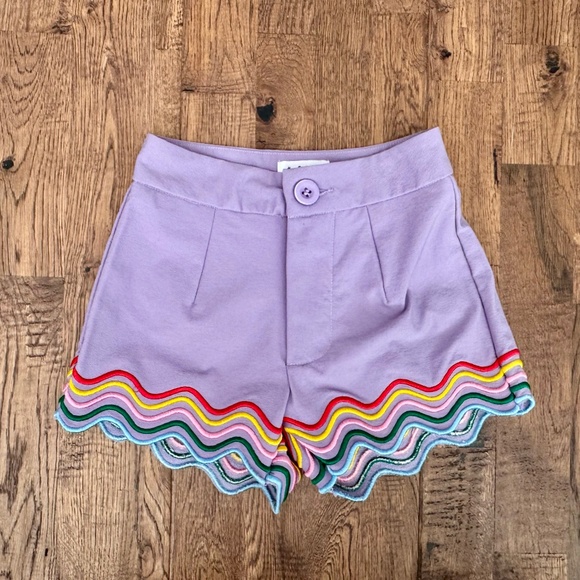 Lola And The Boys Purple Rainbow Wave Shorts Girls Size 4 - Picture 1 of 4